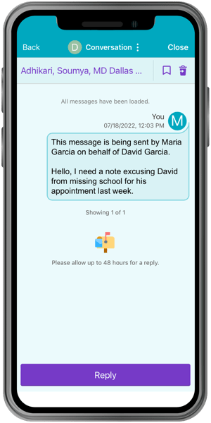 MyChart for Caregivers - MyChart Messages